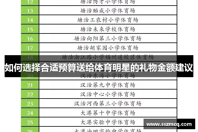 如何选择合适预算送给体育明星的礼物金额建议